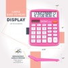 image:imageCATIGA 12 Digit Desk Calculator Desktop Calculators with Large LCD Display amp Big Buttons Basic Simple 4 Function Solar Calculator Dual Power Solar amp Battery for School Office amp Home CD2786Blue  Pink 2Pack