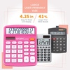 image:imageCATIGA 12 Digit Desk Calculator Desktop Calculators with Large LCD Display amp Big Buttons Basic Simple 4 Function Solar Calculator Dual Power Solar amp Battery for School Office amp Home CD2786Blue  Pink 2Pack