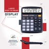 image:imageCATIGA 12 Digit Desk Calculator Desktop Calculators with Large LCD Display amp Big Buttons Basic Simple 4 Function Solar Calculator Dual Power Solar amp Battery for School Office amp Home CD2786Black  Silver 2Pack