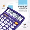 image:imageCATIGA 12 Digit Desk Calculator Desktop Calculators with Large LCD Display amp Big Buttons Basic Simple 4 Function Solar Calculator Dual Power Solar amp Battery for School Office amp Home CD2786Purple