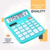 image:imageCATIGA 12 Digit Desk Calculator Desktop Calculators with Large LCD Display amp Big Buttons Basic Simple 4 Function Solar Calculator Dual Power Solar amp Battery for School Office amp Home CD2786Light Blue