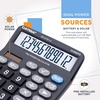 image:imageCATIGA 12 Digit Desk Calculator Desktop Calculators with Large LCD Display amp Big Buttons Basic Simple 4 Function Solar Calculator Dual Power Solar amp Battery for School Office amp Home CD2786Black Commercial