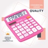 image:imageCATIGA 12 Digit Desk Calculator Desktop Calculators with Large LCD Display amp Big Buttons Basic Simple 4 Function Solar Calculator Dual Power Solar amp Battery for School Office amp Home CD2786Pink