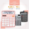 image:imageCATIGA 12 Digit Desk Calculator Desktop Calculators with Large LCD Display amp Big Buttons Basic Simple 4 Function Solar Calculator Dual Power Solar amp Battery for School Office amp Home CD2786Light Pink