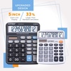 image:imageCATIGA 12 Digit Desk Calculator Desktop Calculators with Large LCD Display amp Big Buttons Basic Simple 4 Function Solar Calculator Dual Power Solar amp Battery for School Office amp Home CD2786Black Commercial