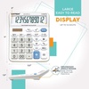 image:imageCATIGA 12 Digit Desk Calculator Desktop Calculators with Large LCD Display amp Big Buttons Basic Simple 4 Function Solar Calculator Dual Power Solar amp Battery for School Office amp Home CD2786White Commercial
