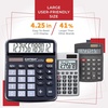image:imageCATIGA 12 Digit Desk Calculator Desktop Calculators with Large LCD Display amp Big Buttons Basic Simple 4 Function Solar Calculator Dual Power Solar amp Battery for School Office amp Home CD2786Black  Silver 2Pack