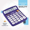 image:imageCATIGA 12 Digit Desk Calculator Desktop Calculators with Large LCD Display amp Big Buttons Basic Simple 4 Function Solar Calculator Dual Power Solar amp Battery for School Office amp Home CD2786Purple