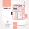image:imageCATIGA 12 Digit Desk Calculator Desktop Calculators with Large LCD Display amp Big Buttons Basic Simple 4 Function Solar Calculator Dual Power Solar amp Battery for School Office amp Home CD2786Light Pink