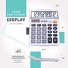 image:imageCATIGA 12 Digit Desk Calculator Desktop Calculators with Large LCD Display amp Big Buttons Basic Simple 4 Function Solar Calculator Dual Power Solar amp Battery for School Office amp Home CD2786Silver