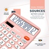 image:imageCATIGA 12 Digit Desk Calculator Desktop Calculators with Large LCD Display amp Big Buttons Basic Simple 4 Function Solar Calculator Dual Power Solar amp Battery for School Office amp Home CD2786Light Pink