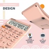 image:imageCATIGA 12 Digit Desktop Calculator Basic Desk Calculator with Large LCD Display Big Buttons 4 Function Solar and Battery Dual Power for Office School Home SD1292 Green3 Pink