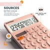 image:imageCATIGA 12 Digit Desktop Calculator Basic Desk Calculator with Large LCD Display Big Buttons 4 Function Solar and Battery Dual Power for Office School Home SD1292 Green3 Pink