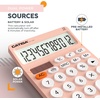 image:imageCATIGA 12 Digit Desktop Calculator Basic Desk Calculator with Large LCD Display Big Buttons 4 Function Solar and Battery Dual Power for Office School Home SD1292 Green2 Pinkwhite