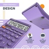 image:imageCATIGA 12 Digit Desktop Calculator Basic Desk Calculator with Large LCD Display Big Buttons 4 Function Solar and Battery Dual Power for Office School Home SD1292 Green7 Purple