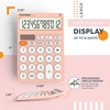 image:imageCATIGA 12 Digit Desktop Calculator Basic Desk Calculator with Large LCD Display Big Buttons 4 Function Solar and Battery Dual Power for Office School Home SD1292 Green2 Pinkwhite