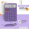 image:imageCATIGA 12 Digit Desktop Calculator Basic Desk Calculator with Large LCD Display Big Buttons 4 Function Solar and Battery Dual Power for Office School Home SD1292 Green7 Purple