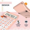 image:imageCATIGA 12 Digit Desktop Calculator Basic Desk Calculator with Large LCD Display Big Buttons 4 Function Solar and Battery Dual Power for Office School Home SD1292 Green2 Pinkwhite