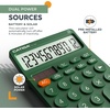 image:imageCATIGA 12 Digit Desktop Calculator Basic Desk Calculator with Large LCD Display Big Buttons 4 Function Solar and Battery Dual Power for Office School Home SD1292 Green6 Green