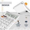 image:imageCATIGA 12 Digit Desktop Calculator Basic Desk Calculator with Large LCD Display Big Buttons 4 Function Solar and Battery Dual Power for Office School Home SD1292 Green4 White