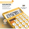 image:imageCATIGA 12 Digit Desktop Calculator Basic Desk Calculator with Large LCD Display Big Buttons 4 Function Solar and Battery Dual Power for Office School Home SD1292 Green9 Yellow