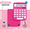 image:imageCATIGA Desktop Calculator 8 Digit with Solar Power and LCD Display Big Buttons for Home Office School Class and Business 4 Function Small Basic Calculators for Desk CD8185Pink