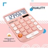 image:imageCATIGA Desktop Calculator 8 Digit with Solar Power and LCD Display Big Buttons for Home Office School Class and Business 4 Function Small Basic Calculators for Desk CD8185Light Pink