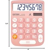 image:imageCATIGA Desktop Calculator 8 Digit with Solar Power and LCD Display Big Buttons for Home Office School Class and Business 4 Function Small Basic Calculators for Desk CD8185Light Pink
