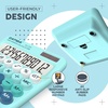 image:imageCATIGA Mechanical Switch Calculator with Solar and Battery Dual Power 12Digit Large LCD Display Aesthetic and Cute Desktop Calculator with Big Button for Home School and Office Use SD1299Z Aqua Blue
