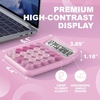 image:imageCATIGA Mechanical Switch Calculator with Solar and Battery Dual Power 12Digit Large LCD Display Aesthetic and Cute Desktop Calculator with Big Button for Home School and Office Use SD1299Pink