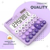 image:imageCATIGA Mechanical Switch Calculator with Solar and Battery Dual Power 12Digit Large LCD Display Aesthetic and Cute Desktop Calculator with Big Button for Home School and Office Use SD1299Z Lavender