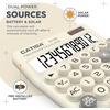 image:imageCATIGA Mechanical Switch Calculator with Solar and Battery Dual Power 12Digit Large LCD Display Aesthetic and Cute Desktop Calculator with Big Button for Home School and Office Use SD1299Z Beige