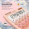 image:imageCATIGA Mechanical Switch Calculator with Solar and Battery Dual Power 12Digit Large LCD Display Aesthetic and Cute Desktop Calculator with Big Button for Home School and Office Use SD1299Z Peach