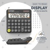 image:imageCATIGA Mechanical Switch Calculator with Solar and Battery Dual Power 12Digit Large LCD Display Aesthetic and Cute Desktop Calculator with Big Button for Home School and Office Use SD1299Z Charcoal Gray