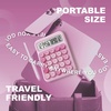 image:imageCATIGA Mechanical Switch Calculator with Solar and Battery Dual Power 12Digit Large LCD Display Aesthetic and Cute Desktop Calculator with Big Button for Home School and Office Use SD1299Pink