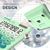 image:imageCATIGA Mechanical Switch Calculator with Solar and Battery Dual Power 12Digit Large LCD Display Aesthetic and Cute Desktop Calculator with Big Button for Home School and Office Use SD1299Z Mint Green