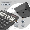 image:imageCATIGA Mechanical Switch Calculator with Solar and Battery Dual Power 12Digit Large LCD Display Aesthetic and Cute Desktop Calculator with Big Button for Home School and Office Use SD1299Z Charcoal Gray