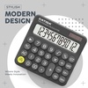 image:imageCATIGA Mechanical Switch Calculator with Solar and Battery Dual Power 12Digit Large LCD Display Aesthetic and Cute Desktop Calculator with Big Button for Home School and Office Use SD1299Z Charcoal Gray