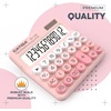image:imageCATIGA Mechanical Switch Calculator with Solar and Battery Dual Power 12Digit Large LCD Display Aesthetic and Cute Desktop Calculator with Big Button for Home School and Office Use SD1299Z Blush Pink