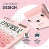 image:imageCATIGA Mechanical Switch Calculator with Solar and Battery Dual Power 12Digit Large LCD Display Aesthetic and Cute Desktop Calculator with Big Button for Home School and Office Use SD1299Z Blush Pink