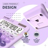 image:imageCATIGA Mechanical Switch Calculator with Solar and Battery Dual Power 12Digit Large LCD Display Aesthetic and Cute Desktop Calculator with Big Button for Home School and Office Use SD1299Z Lavender
