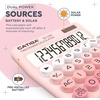 image:imageCATIGA Mechanical Switch Calculator with Solar and Battery Dual Power 12Digit Large LCD Display Aesthetic and Cute Desktop Calculator with Big Button for Home School and Office Use SD1299Z Blush Pink