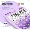 image:imageCATIGA Mechanical Switch Calculator with Solar and Battery Dual Power 12Digit Large LCD Display Aesthetic and Cute Desktop Calculator with Big Button for Home School and Office Use SD1299Z Lavender