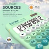 image:imageCATIGA Mechanical Switch Calculator with Solar and Battery Dual Power 12Digit Large LCD Display Aesthetic and Cute Desktop Calculator with Big Button for Home School and Office Use SD1299Z Mint Green