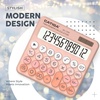 image:imageCATIGA Mechanical Switch Calculator with Solar and Battery Dual Power 12Digit Large LCD Display Aesthetic and Cute Desktop Calculator with Big Button for Home School and Office Use SD1299Z Peach