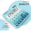 image:imageCATIGA Mechanical Switch Calculator with Solar and Battery Dual Power 12Digit Large LCD Display Aesthetic and Cute Desktop Calculator with Big Button for Home School and Office Use SD1299Z Aqua Blue