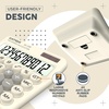 image:imageCATIGA Mechanical Switch Calculator with Solar and Battery Dual Power 12Digit Large LCD Display Aesthetic and Cute Desktop Calculator with Big Button for Home School and Office Use SD1299Z Beige