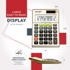 image:imageDesktop 12Digit Business Calculator with Dual Power Solar and Battery for Basic Finance and Tax Calculations Desk Calculators for School or Office
