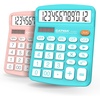 image:imageCATIGA 12 Digit Desk Calculator Desktop Calculators with Large LCD Display amp Big Buttons Basic Simple 4 Function Solar Calculator Dual Power Solar amp Battery for School Office amp Home CD27861 Light Blue  1 Light Pink
