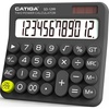 image:imageCATIGA Mechanical Switch Calculator with Solar and Battery Dual Power 12Digit Large LCD Display Aesthetic and Cute Desktop Calculator with Big Button for Home School and Office Use SD1299Z Charcoal Gray